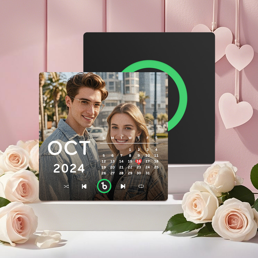 Neuer 4.0-upgrade-kühlschrankmagnet Mit Benutzerdefinierter Musik, Bunter Rahmen, Album-kühlschrankmagnet, Kann Lieder Abspielen, Geschenk Für Paare, Kann Ihre Musik Hochladen - namenecklacede