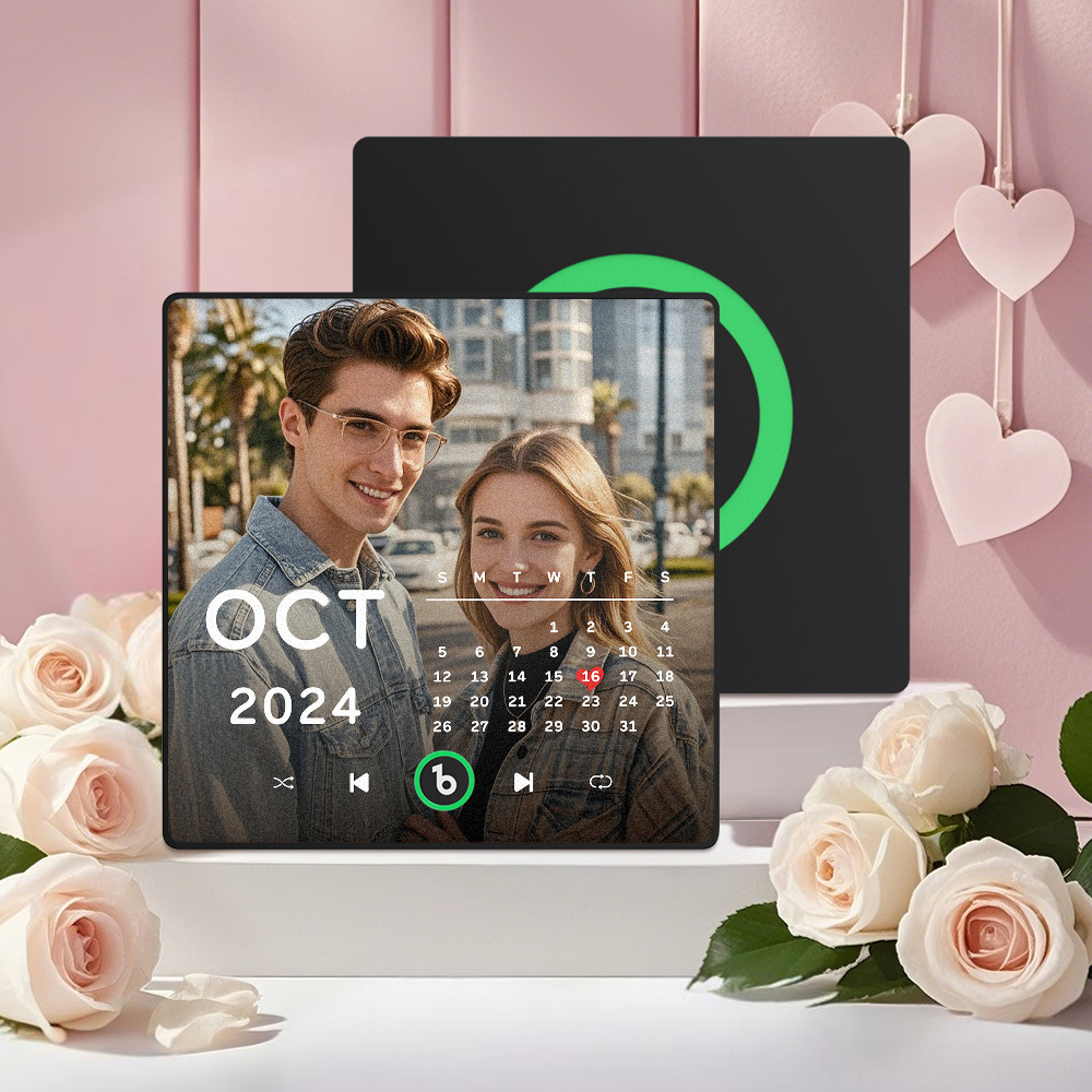 Neuer 4.0-upgrade-kühlschrankmagnet Mit Benutzerdefinierter Musik, Bunter Rahmen, Album-kühlschrankmagnet, Kann Lieder Abspielen, Geschenk Für Paare, Kann Ihre Musik Hochladen - namenecklacede