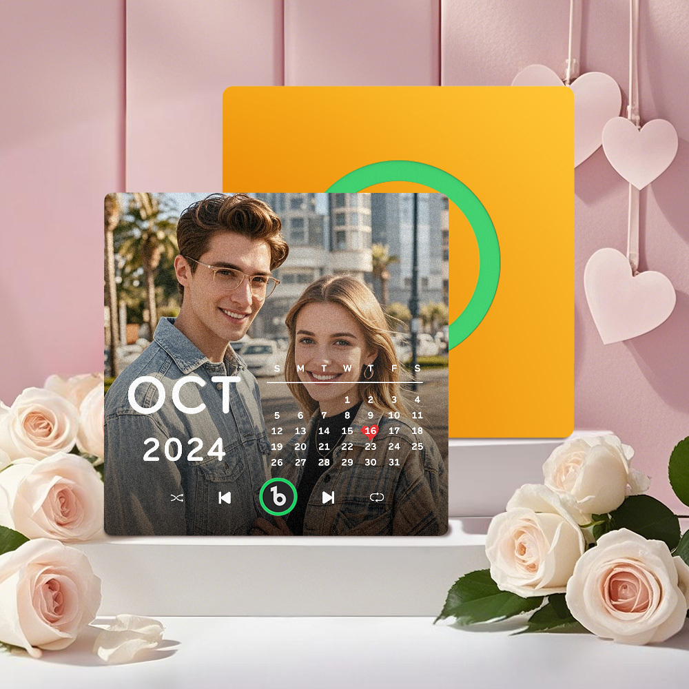 Neuer 4.0-upgrade-kühlschrankmagnet Mit Benutzerdefinierter Musik, Bunter Rahmen, Album-kühlschrankmagnet, Kann Lieder Abspielen, Geschenk Für Paare, Kann Ihre Musik Hochladen - namenecklacede