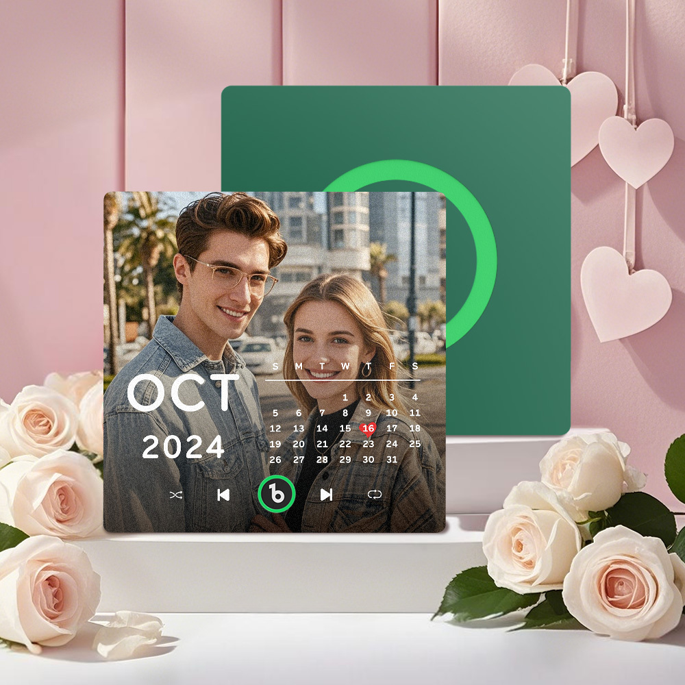 Neuer 4.0-upgrade-kühlschrankmagnet Mit Benutzerdefinierter Musik, Bunter Rahmen, Album-kühlschrankmagnet, Kann Lieder Abspielen, Geschenk Für Paare, Kann Ihre Musik Hochladen - namenecklacede