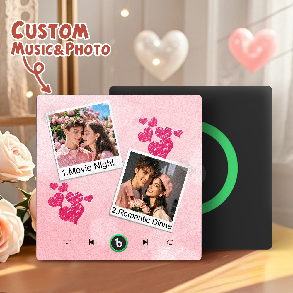 Neuer 4.0-upgrade-kühlschrankmagnet Mit Benutzerdefinierter Musik, Bunter Rahmen, Album-kühlschrankmagnet, Kann Lieder Abspielen, Geschenk Für Paare, Kann Ihre Musik Hochladen - namenecklacede