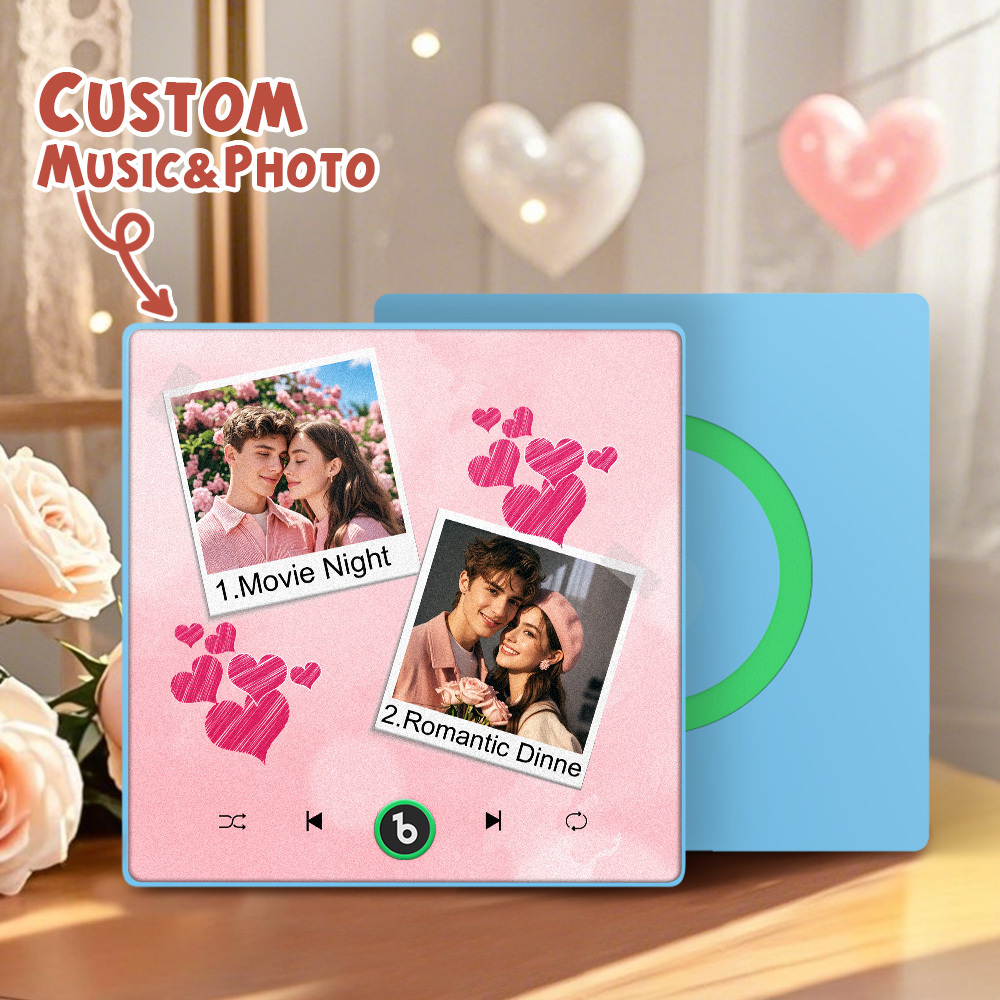 Neuer 4.0-upgrade-kühlschrankmagnet Mit Benutzerdefinierter Musik, Bunter Rahmen, Album-kühlschrankmagnet, Kann Lieder Abspielen, Geschenk Für Paare, Kann Ihre Musik Hochladen - namenecklacede