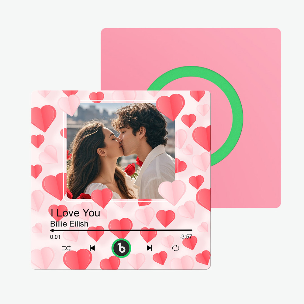 Neuer 4.0-upgrade-kühlschrankmagnet Mit Benutzerdefinierter Musik, Bunter Rahmen, Album-kühlschrankmagnet, Kann Lieder Abspielen, Geschenk Für Paare, Kann Ihre Musik Hochladen - namenecklacede