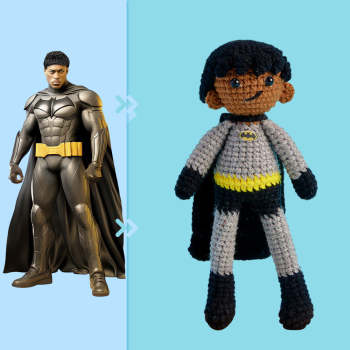 Ganzkörper-anpassbare 1-personen-häkelpuppe, Personalisierte Handgewebte Mini-puppen-geschenke – Batman - ihrenamenskettede