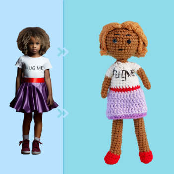 Ganzkörper Anpassbare 1-personen-häkelpuppe, Personalisierte Geschenke, Handgewebte Minipuppen – Hug Me Girl - ihrenamenskettede