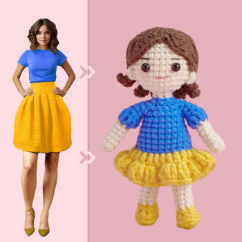 Ganzkörper Anpassbare 1-personen-häkelpuppe, Personalisierte Geschenke, Handgewebte Minipuppen – Schneewittchen - ihrenamenskettede