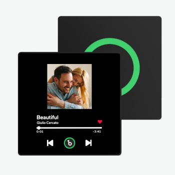 Personalisierter Musik-kühlschrankmagnet, Bunter Rahmen, Personalisierter Album-kühlschrankmagnet, Der Lied Abgespielt Werden Kann, Jubiläumsgeschenk Für Paare - namenecklacede