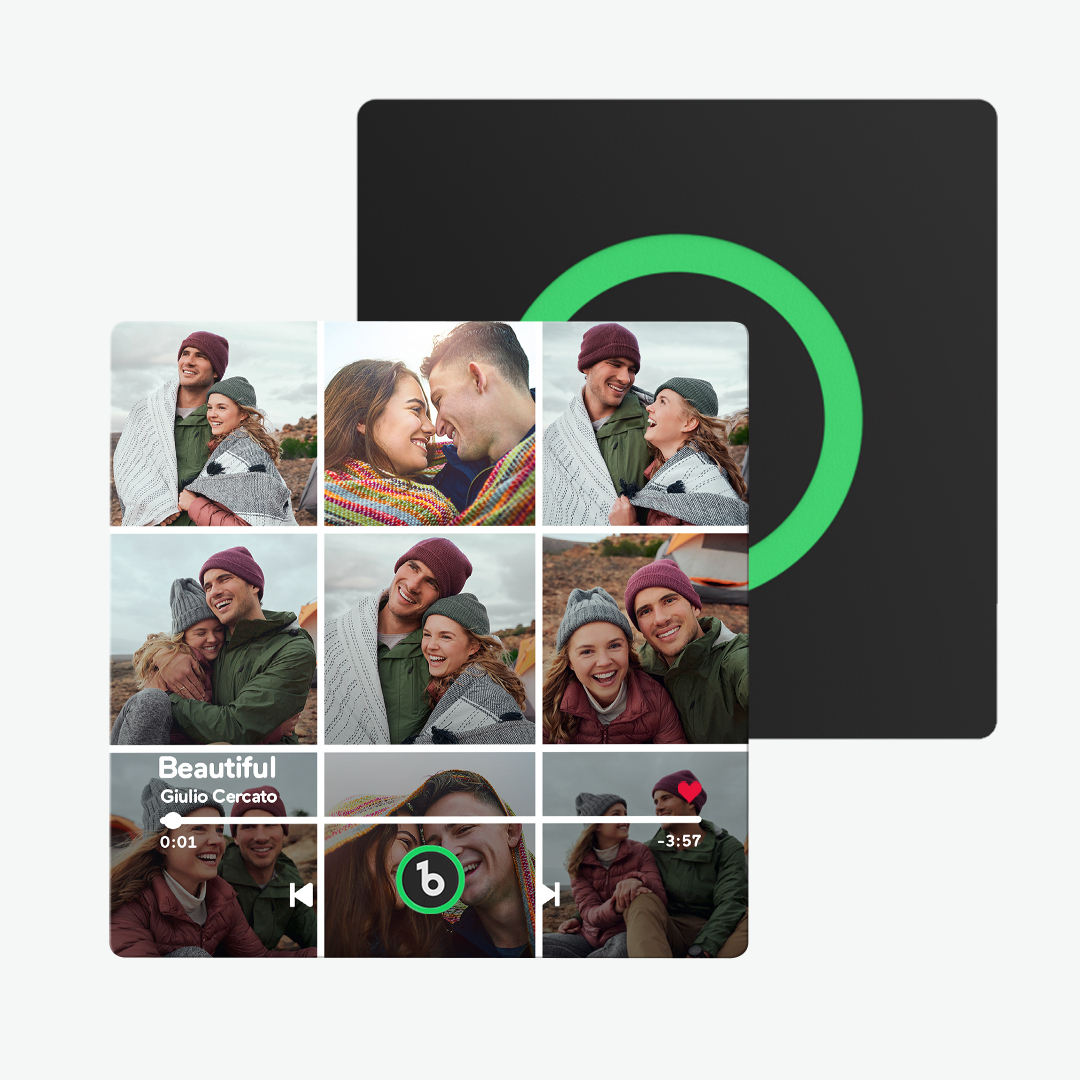 Individueller Musik-kühlschrankmagnet Und Foto Mit Buntem Rahmen, Musik-wand-fotoaufkleber, Musikbewegung, Die Gespielt Werden Kann, Geschenk Für Paare - namenecklacede