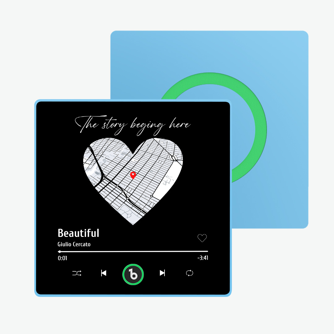 Personalisierter Musik-kühlschrankmagnet Mit Buntem Rahmen, Personalisierter Herzkarten-kühlschrankmagnet Mit Foto, Jubiläumsgeschenk Für Paare - namenecklacede