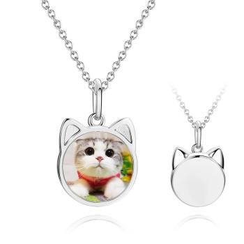 Personalisierte Foto-Halskette 925 Sterling Silber
