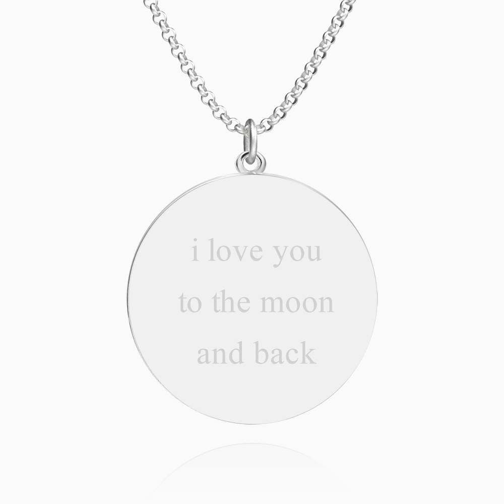 Sliver Round Photo Engraved Pendant