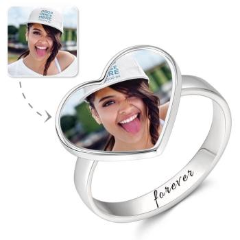 Ring Mit Fotogravur Herzform Bester Freund