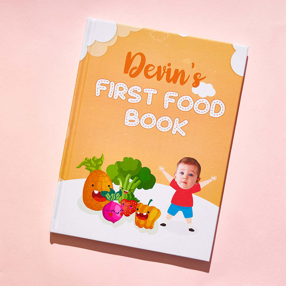 Baby's First Food Book Geschenke Mit Individuellem Namen Und Gesicht Für Das Baby - ihrenamenskettede