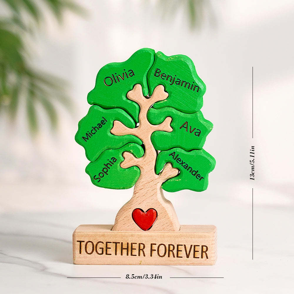 Holzstammbaum-puzzle Mit Individuellen Namen, Heimdekoration, Einweihungsgeschenke - ihrenamenskettede