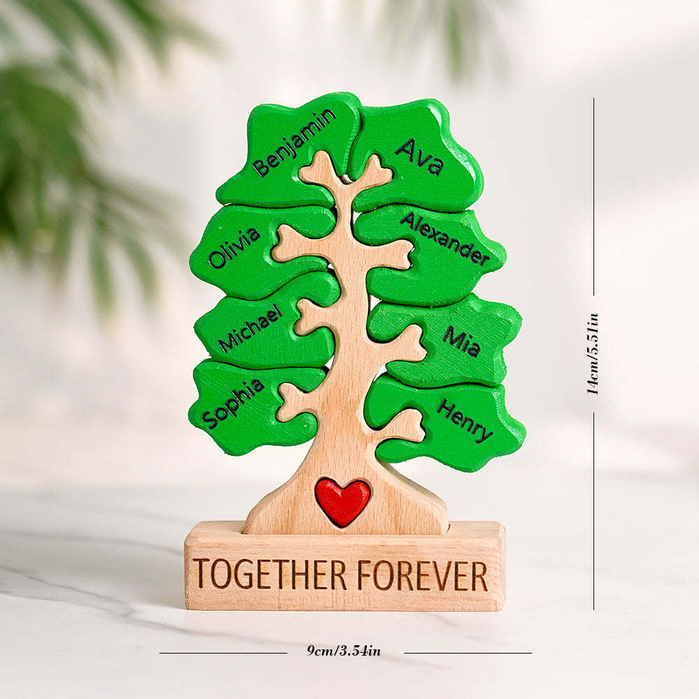 Holzstammbaum-puzzle Mit Individuellen Namen, Heimdekoration, Einweihungsgeschenke - ihrenamenskettede