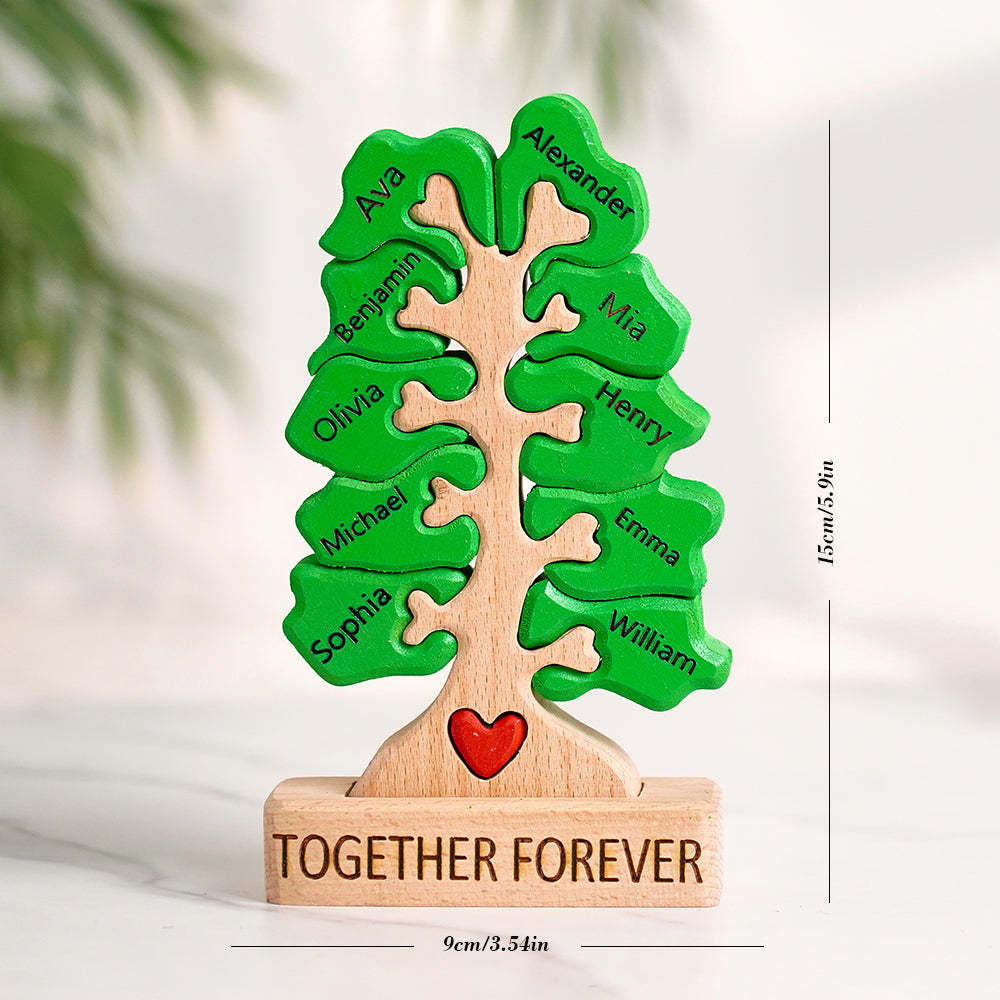 Holzstammbaum-puzzle Mit Individuellen Namen, Heimdekoration, Einweihungsgeschenke - ihrenamenskettede