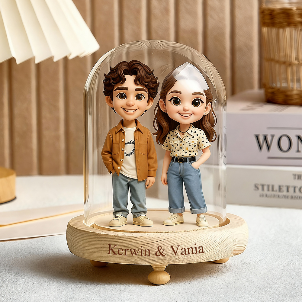 Valentinstagsgeschenk: Personalisierte 3d-actionfigur-nachtlampe Mit Graviertem Sockel (fotomotiv) Und Glaskuppel – Ein Einzigartiges Geschenk Für Freund, Freundin Oder Zum Jahrestag. - namenecklacede