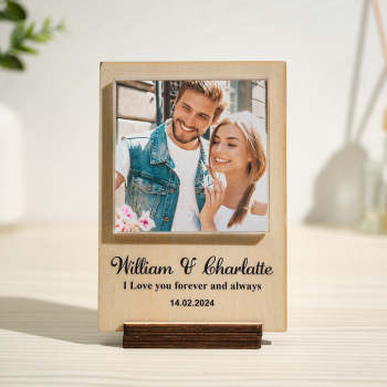 Benutzerdefinierter Foto-holzrahmen Mit Personalisiertem Text Für 1–4 Fotos - ihrenamenskettede