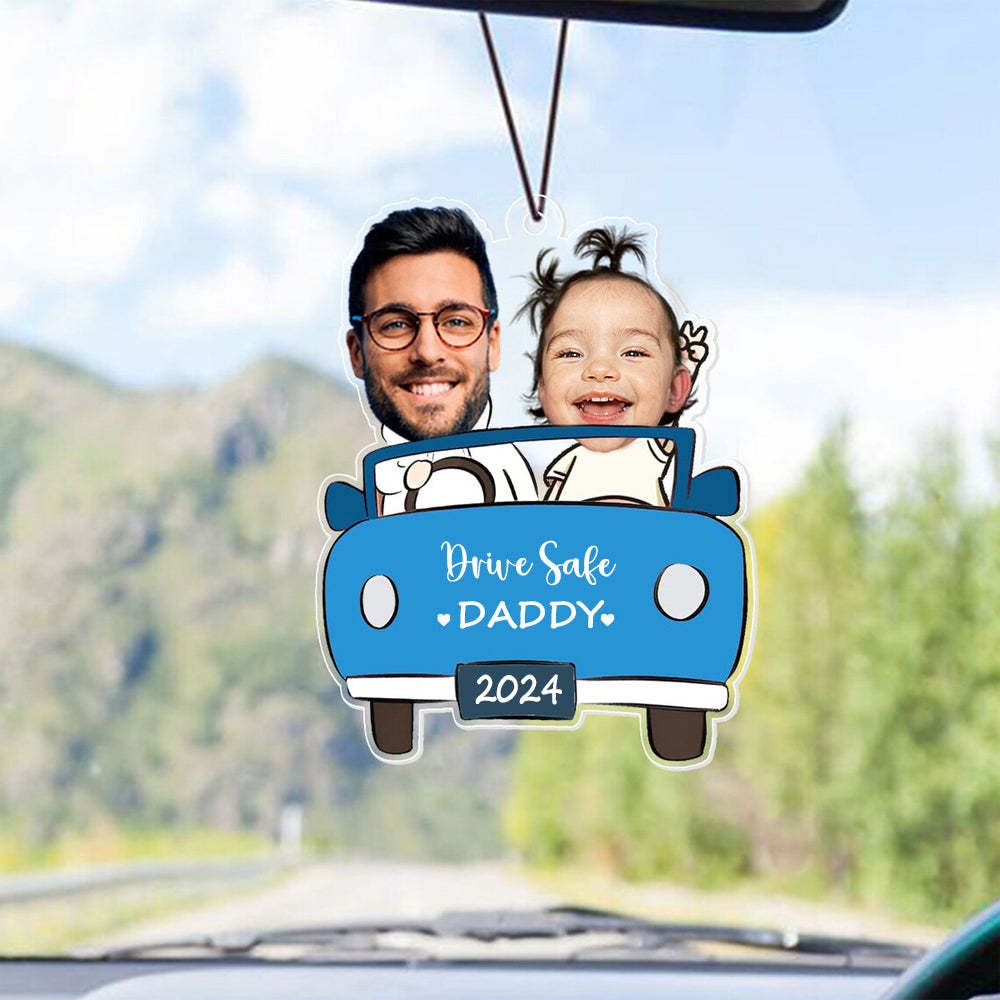 Personalisiertes Fotoornament Im Auto Für Papa, Lustiger Personalisierter Drive Safe Daddy Acryl-aufhänger, Geschenkidee Für Ehemann, Papa-geburtstagsgeschenk - namenecklacede