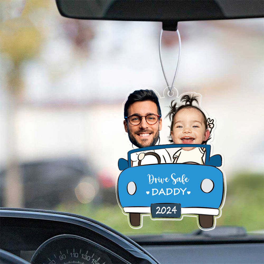 Personalisiertes Fotoornament Im Auto Für Papa, Lustiger Personalisierter Drive Safe Daddy Acryl-aufhänger, Geschenkidee Für Ehemann, Papa-geburtstagsgeschenk - namenecklacede