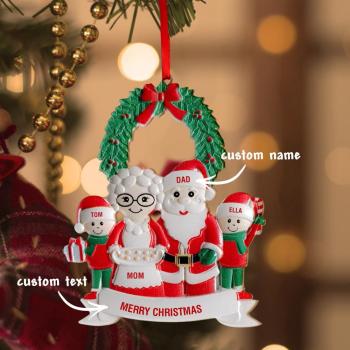 Personalisierter Weihnachtsmann-ornament, Individueller Ornamenttext, Vier Namen, Weihnachtsgeschenk Für Freunde - ihrenamenskettede