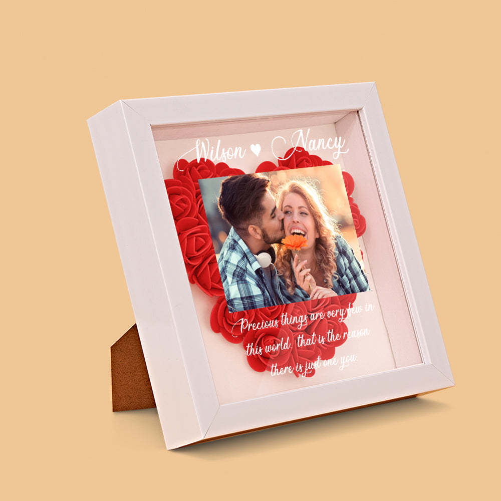 Benutzerdefinierte Foto-blumen-schattenbox Personalisiertes Blumen-schattenbox-rahmen-geschenk - ihrenamenskettede