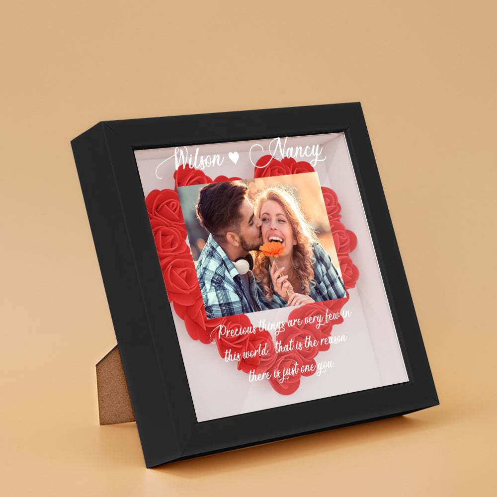 Benutzerdefinierte Foto-blumen-schattenbox Personalisiertes Blumen-schattenbox-rahmen-geschenk - ihrenamenskettede