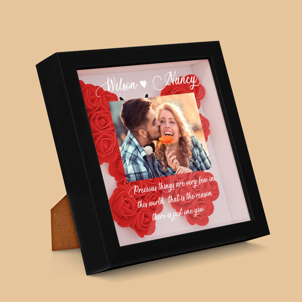 Benutzerdefinierte Foto-blumen-schattenbox Personalisiertes Blumen-schattenbox-rahmen-geschenk - ihrenamenskettede