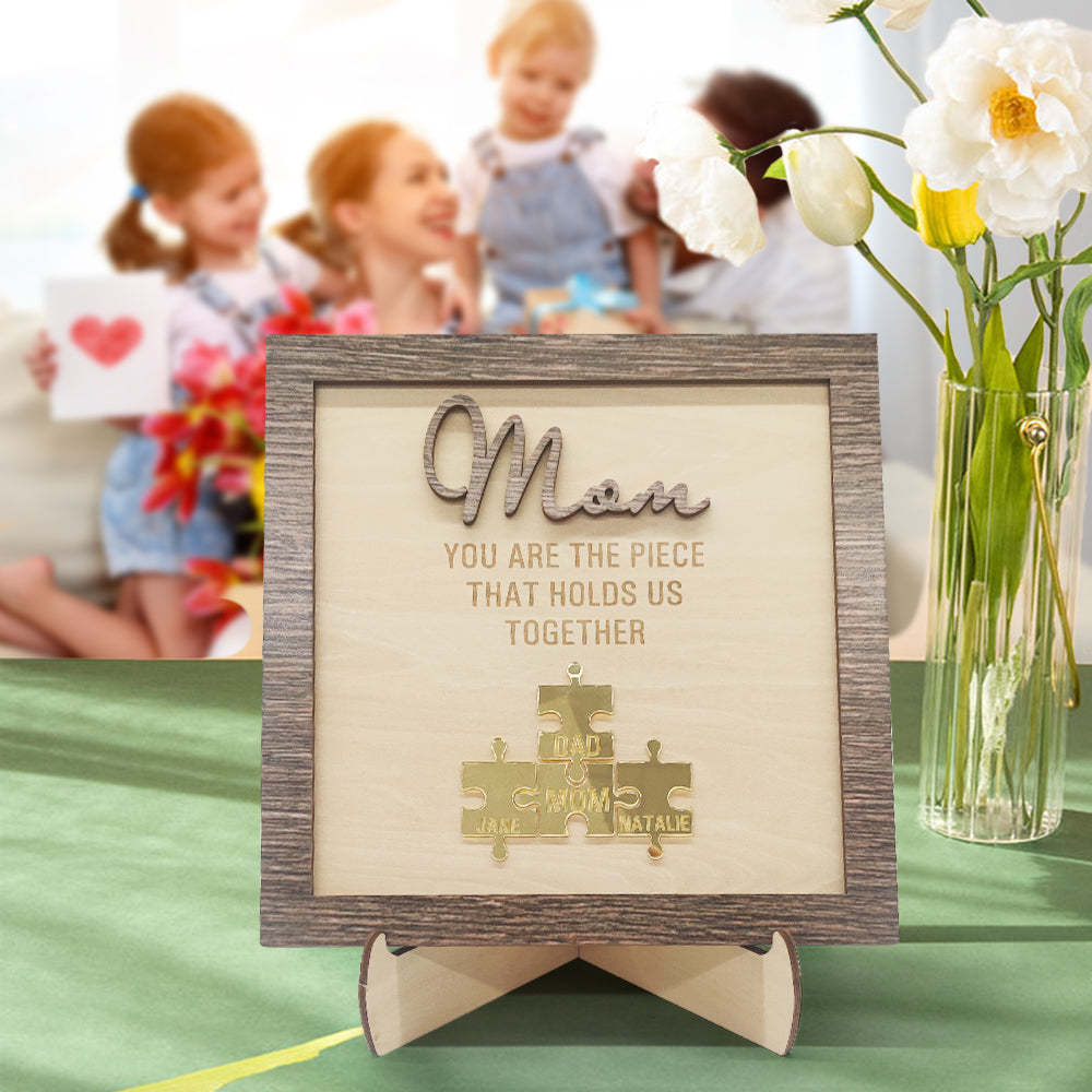 Personalisierte Mama Puzzle Plakette Sie Sind Das Stück, Das Uns Zusammenhält Muttertagsgeschenk - namenecklacede