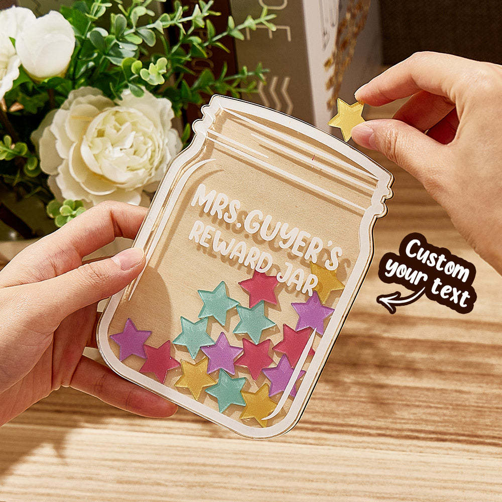 Personalisiertes Sterne-belohnungsglas Mit Individuellem Text, Magnetische Pinnwand, Verhaltensglas, Geschenk Für Studenten - ihrenamenskettede