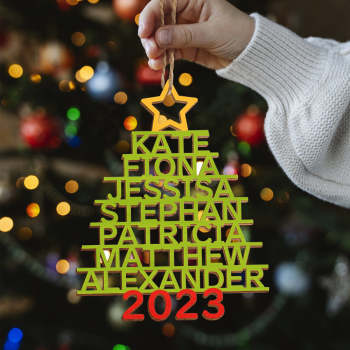 Personalisierter Familienname-weihnachtsschmuck, Weihnachtsbaum-namensschmuck, Geschenke - ihrenamenskettede