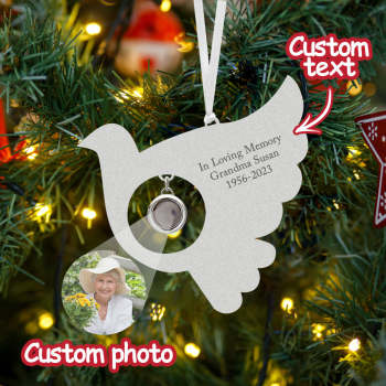 Personalized Projection Ornament Custom Photo Bird Ornament for Memorial Gifts - NameNecklace