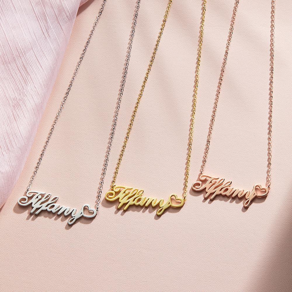 Benutzerdefinierte Name Halskette Mit Herzchen, Brautjungfern Geschenke