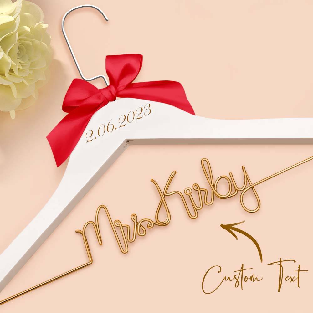 Personalisierter Braut-kleiderbügel, Hochzeits-namenshänger, Personalisierter Hochzeits-kleiderbügel, Hochzeitsgeschenke - ihrenamenskettede