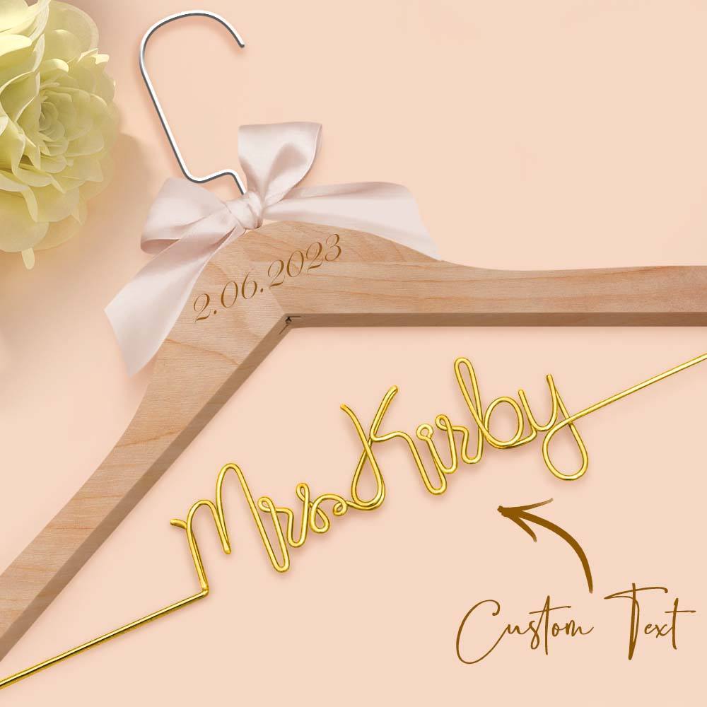 Personalisierter Braut-kleiderbügel, Hochzeits-namenshänger, Personalisierter Hochzeits-kleiderbügel, Hochzeitsgeschenke - ihrenamenskettede