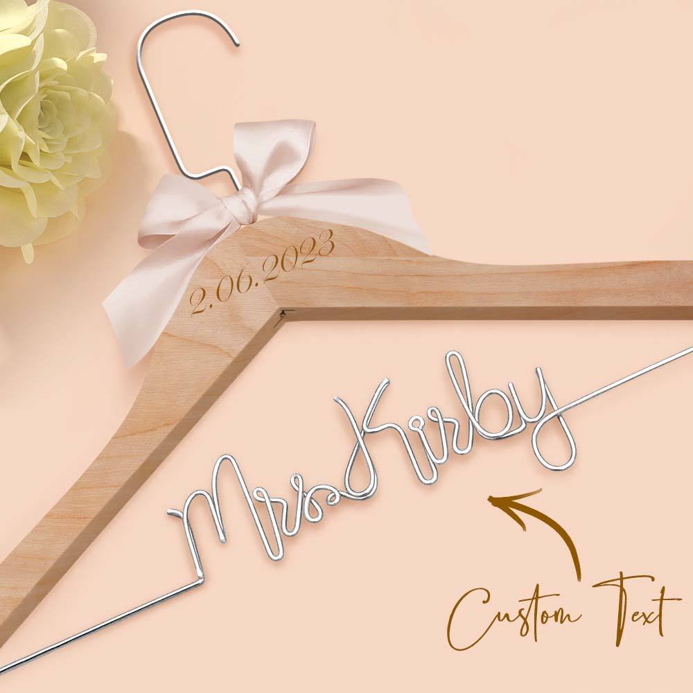 Personalisierter Braut-kleiderbügel, Hochzeits-namenshänger, Personalisierter Hochzeits-kleiderbügel, Hochzeitsgeschenke - ihrenamenskettede