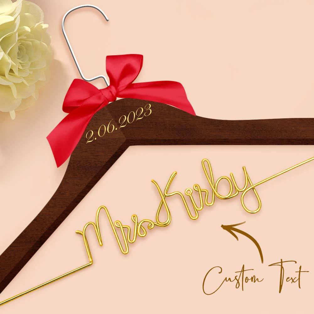 Personalisierter Braut-kleiderbügel, Hochzeits-namenshänger, Personalisierter Hochzeits-kleiderbügel, Hochzeitsgeschenke - ihrenamenskettede