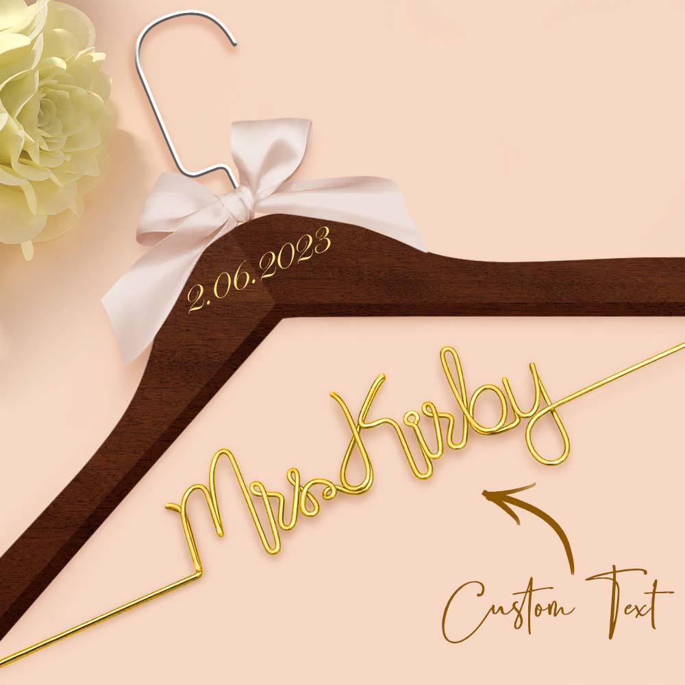 Personalisierter Braut-kleiderbügel, Hochzeits-namenshänger, Personalisierter Hochzeits-kleiderbügel, Hochzeitsgeschenke - ihrenamenskettede