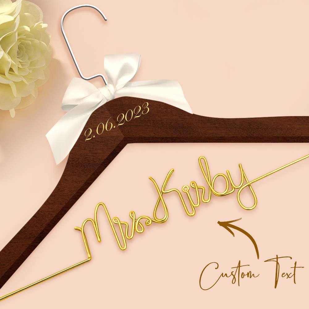 Personalisierter Braut-kleiderbügel, Hochzeits-namenshänger, Personalisierter Hochzeits-kleiderbügel, Hochzeitsgeschenke - ihrenamenskettede