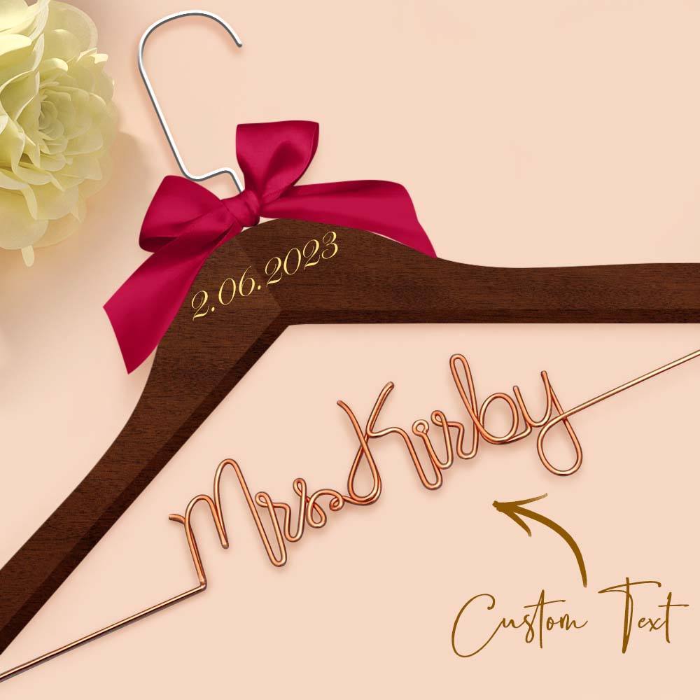 Personalisierter Braut-kleiderbügel, Hochzeits-namenshänger, Personalisierter Hochzeits-kleiderbügel, Hochzeitsgeschenke - ihrenamenskettede