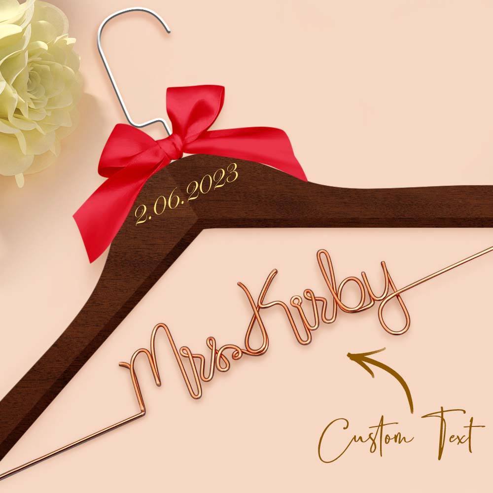 Personalisierter Braut-kleiderbügel, Hochzeits-namenshänger, Personalisierter Hochzeits-kleiderbügel, Hochzeitsgeschenke - ihrenamenskettede