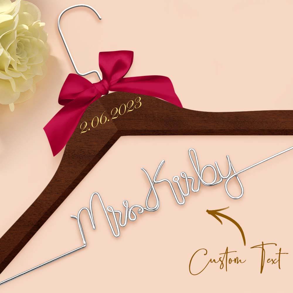 Personalisierter Braut-kleiderbügel, Hochzeits-namenshänger, Personalisierter Hochzeits-kleiderbügel, Hochzeitsgeschenke - ihrenamenskettede