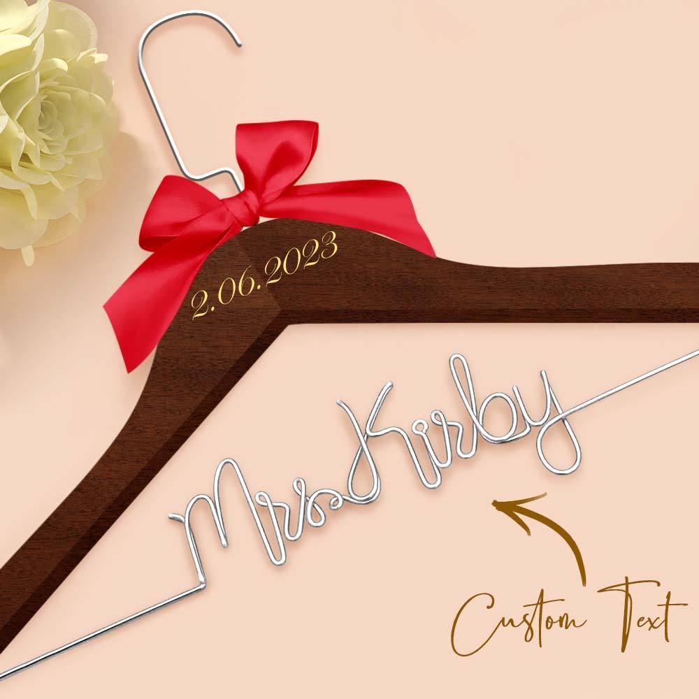 Personalisierter Braut-kleiderbügel, Hochzeits-namenshänger, Personalisierter Hochzeits-kleiderbügel, Hochzeitsgeschenke - ihrenamenskettede