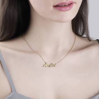 Namenshalskette 14K Vergoldetes Silber
