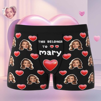 Benutzerdefinierte Herren-boxershorts Mit Gesicht Und Namen, Personalisierte Fotounterwäsche - namenecklacede