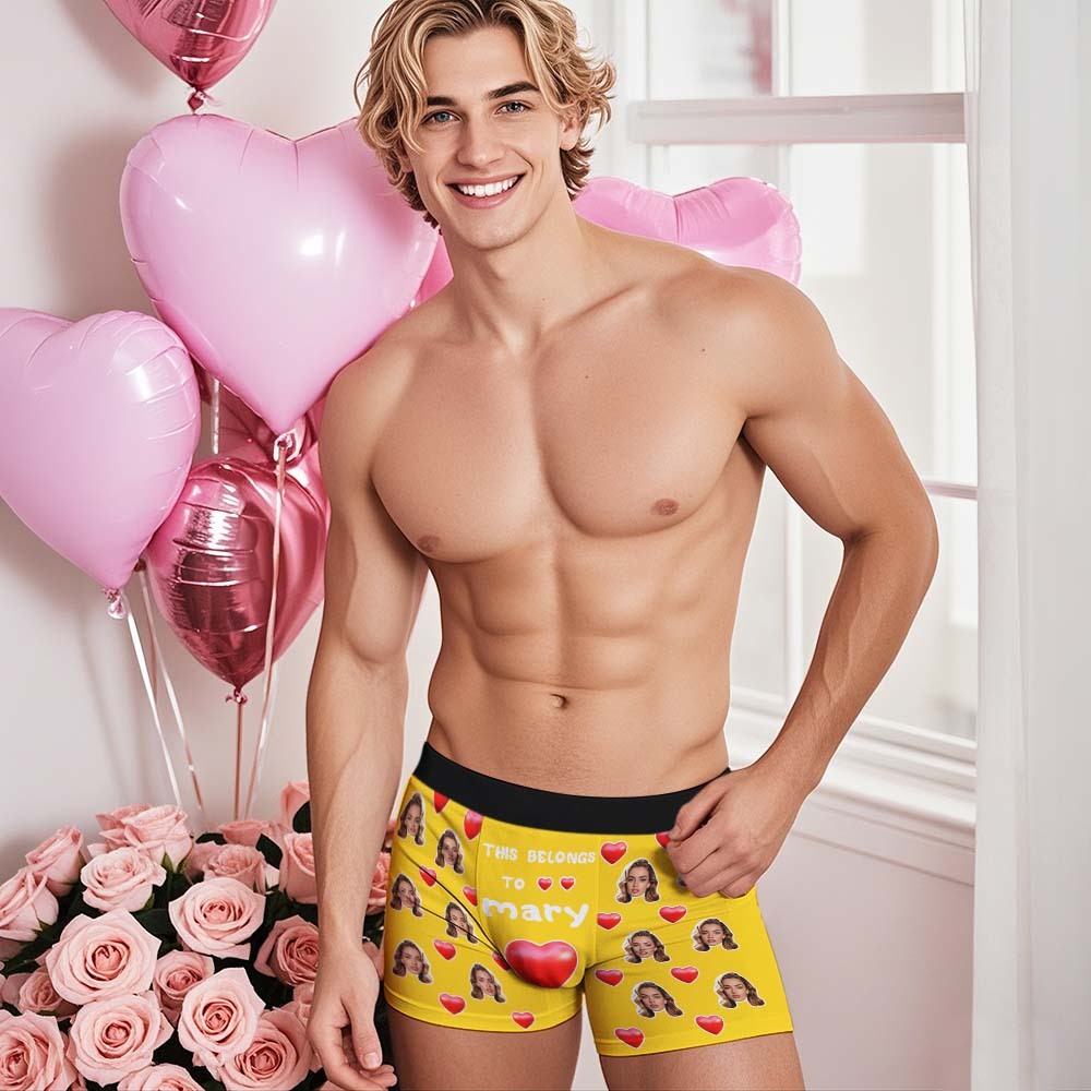 Benutzerdefinierte Herren-boxershorts Mit Gesicht Und Namen, Personalisierte Fotounterwäsche - namenecklacede
