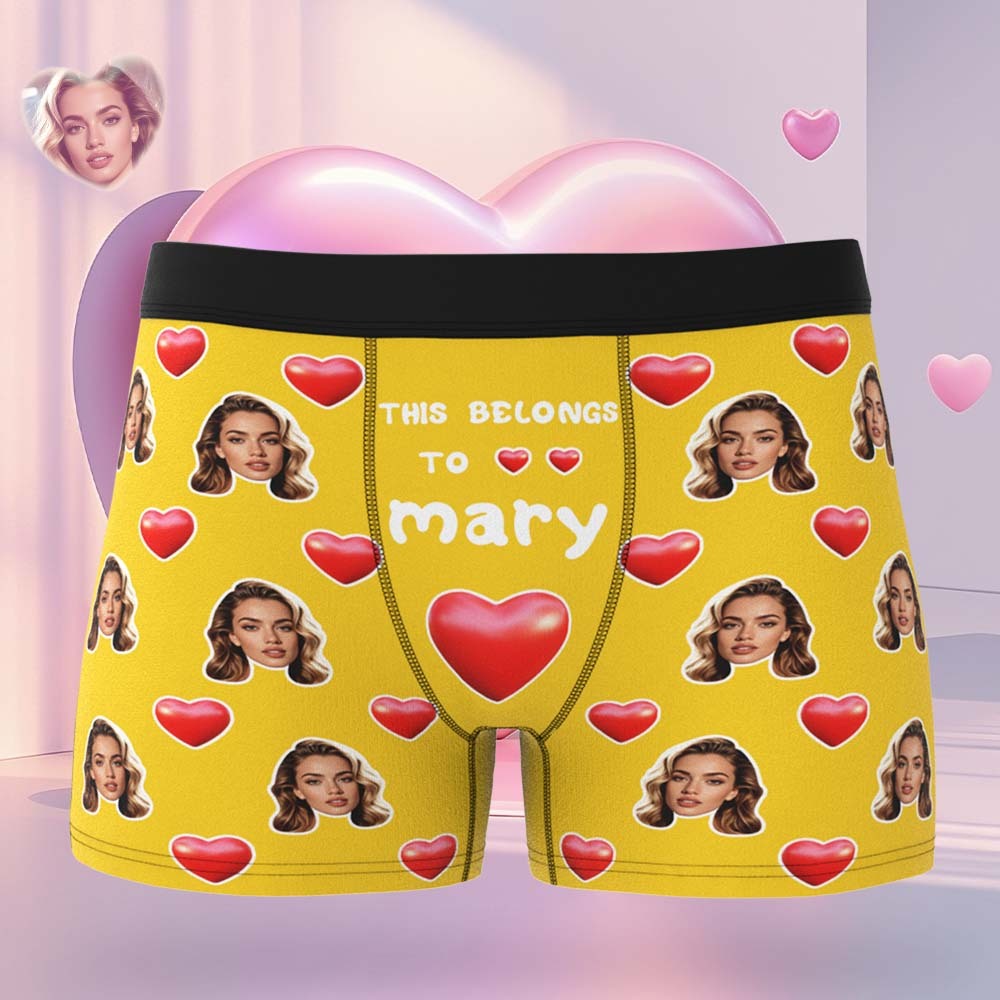 Benutzerdefinierte Herren-boxershorts Mit Gesicht Und Namen, Personalisierte Fotounterwäsche - namenecklacede