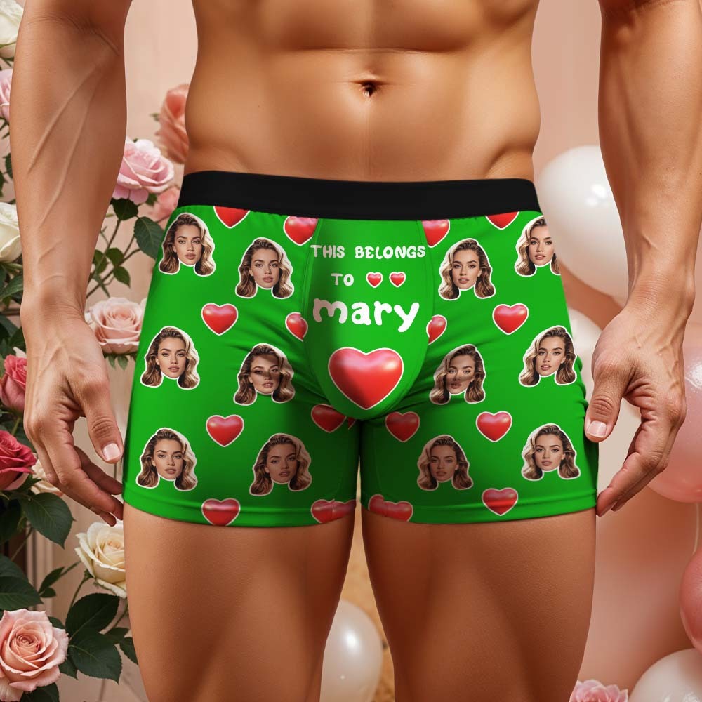 Benutzerdefinierte Herren-boxershorts Mit Gesicht Und Namen, Personalisierte Fotounterwäsche - namenecklacede