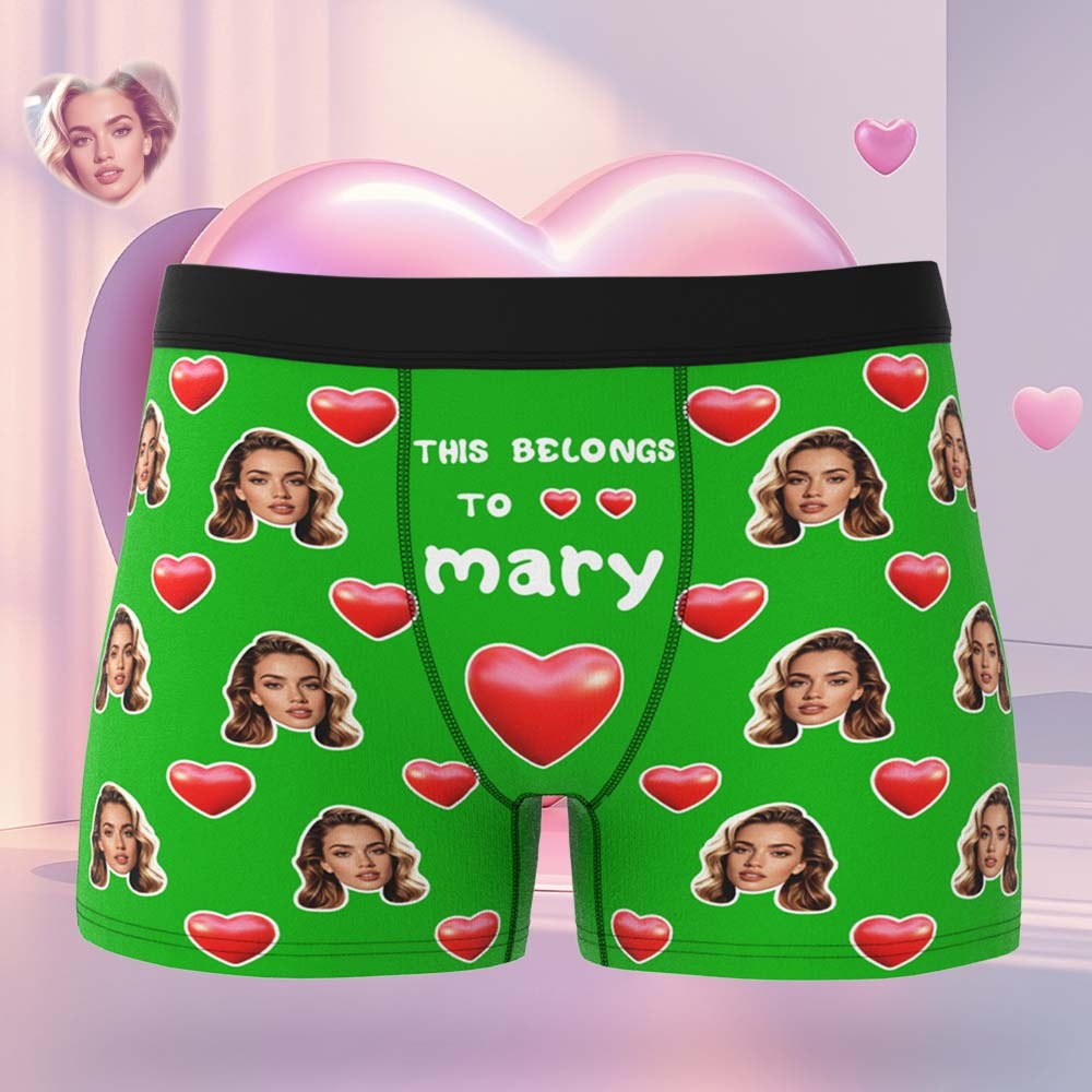 Benutzerdefinierte Herren-boxershorts Mit Gesicht Und Namen, Personalisierte Fotounterwäsche - namenecklacede