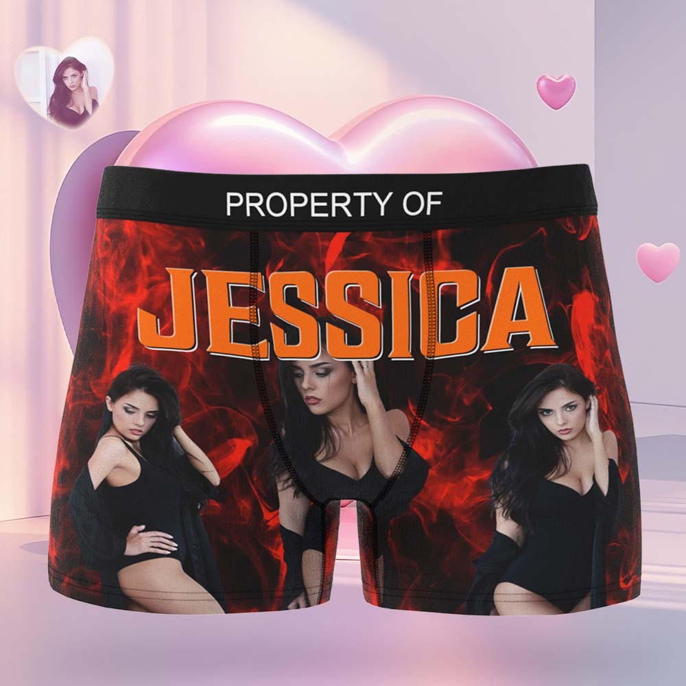 Benutzerdefinierte Herren Boxershorts Personalisierte Freundin Foto Boxer Briefs Valentinstag Geschenk - namenecklacede
